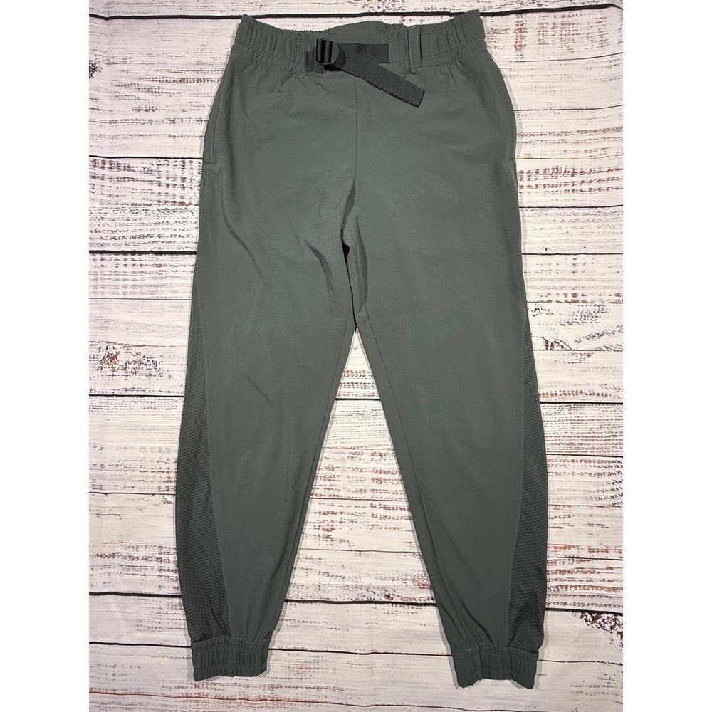 Athleta Quest Jogger Sage Green Mesh Panel Belted Hiking Pants Womens 6